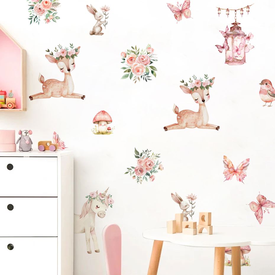 Cartoon mooie herten huis muur - Baby Girl Nursery Quotes recensie en prijs