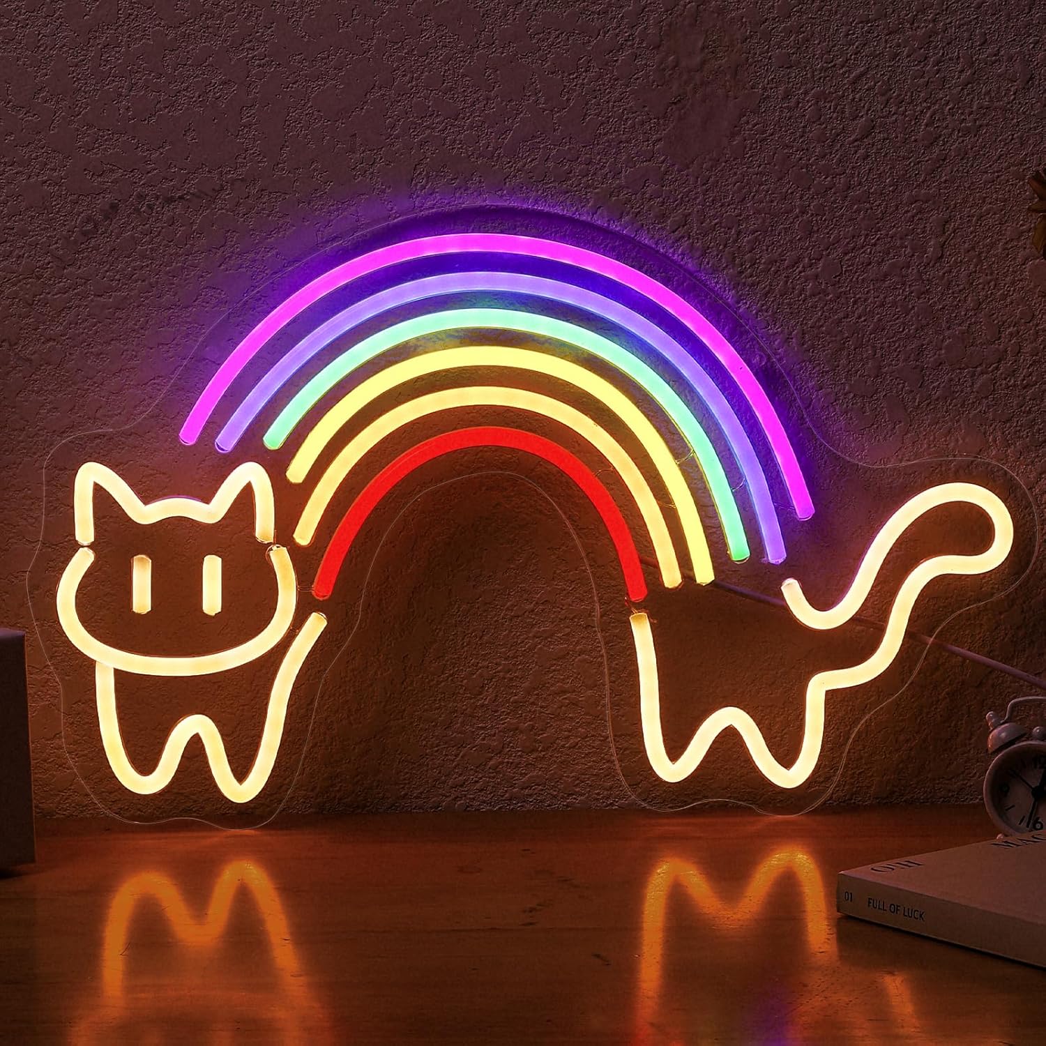 Regenboog Kat Neon Sign Leuke  - Baby Nursery Wall Lights recensie en prijs
