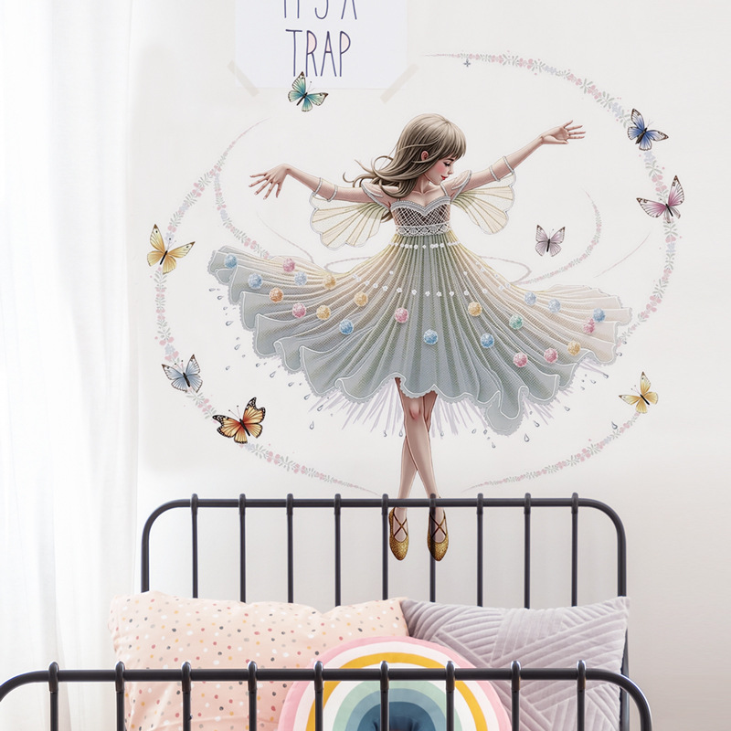 Dansend meisje vinyl kind muur - Baby Nursery Decor Girl recensie en prijs